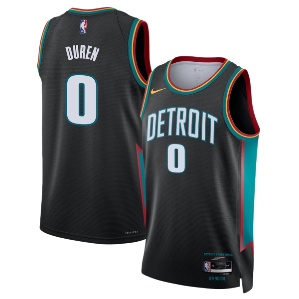 Detroit Pistons Trikot Jalen Duren Nike 2025-26 City Edition Schwarz Swingman - Herren Detroit Pistons Trikot Jalen Duren Nike 2025-26 City Edition Schwarz Swingman - Herren